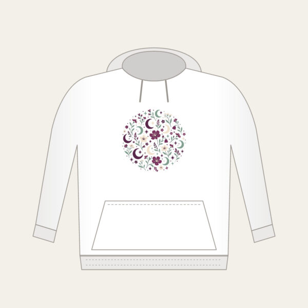 Product image Crescent Moons and Wildflowers in Plum Hoodie