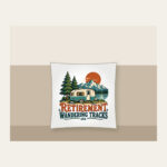 RETIREMENT WANDERING TRACKS Pillow in white