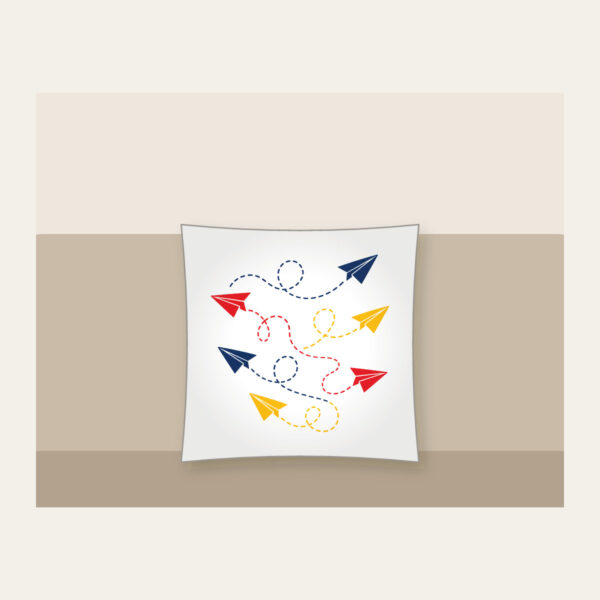 Product image Paper Planes and Dotted Flight Paths Pillow