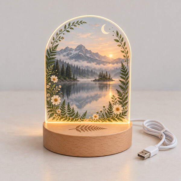 Product image Pressed Garden Engraved Photo Night Light