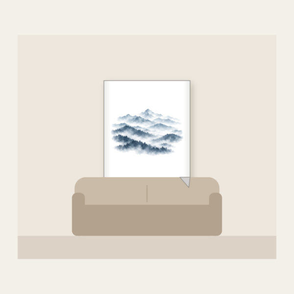 Product image Misty Grey-Blue Ridgelines Fleece Blanket