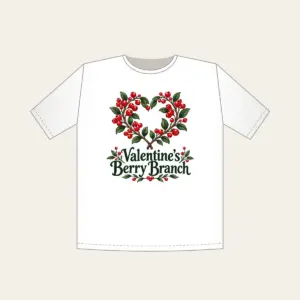 Valentine's Berry Branch T-Shirt in white