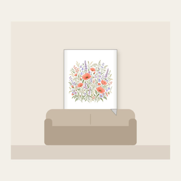 Product image Coral and Lilac Wildflower Meadow Fleece Blanket