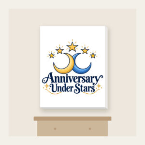 Anniversary Under Stars Canvas Print in white