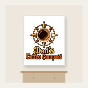 Dad's Coffee Compass Canvas Print in white