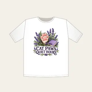 CAT PAWS QUIET HOURS T-Shirt in white