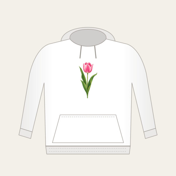 Product image Single Pink Tulip with Long Leaves Hoodie