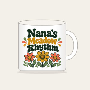 Nana's Meadow Rhythm Mug in white
