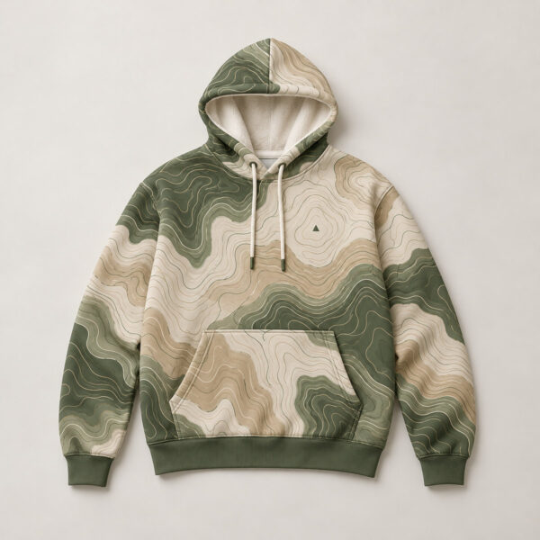 Product image Moss Contour All-Over Fleece Hoodie