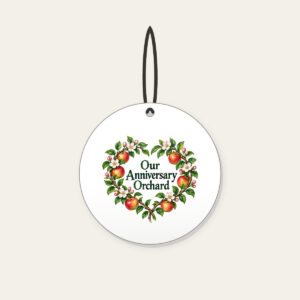 Our Anniversary Orchard Ceramic Ornament in white