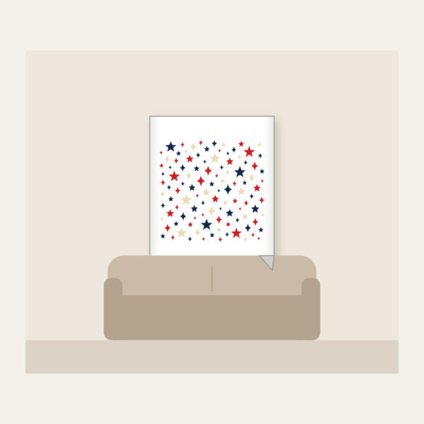 Product image Small Stars and Diamonds Repeat in Navy Fleece Blanket