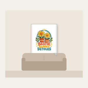 BESTIE SUNNY DETOURS Fleece Blanket in white