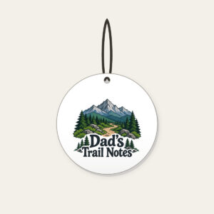 Dad's Trail Notes Ceramic Ornament in white