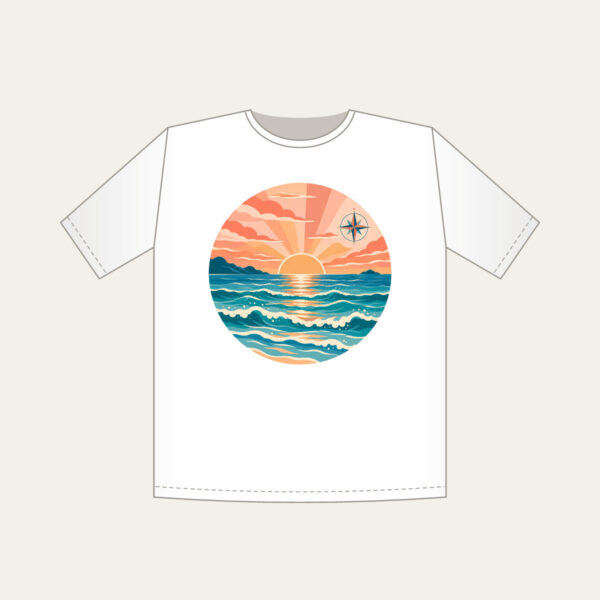Product image Coastal Sunrise Bands with a Compass Rose T-Shirt