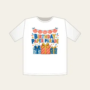BIRTHDAY PAPER PARADE T-Shirt in white