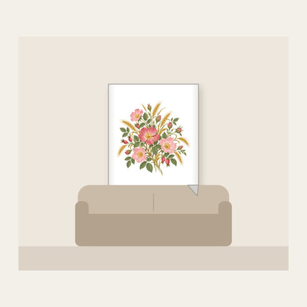 Product image Prairie Roses and Wheat on Cream Fleece Blanket