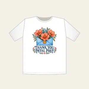 THANK YOU PETAL POST T-Shirt in white