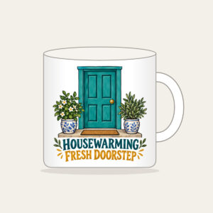 HOUSEWARMING FRESH DOORSTEP Mug in white