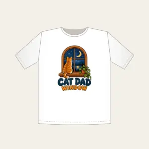 CAT DAD WINDOW T-Shirt in white
