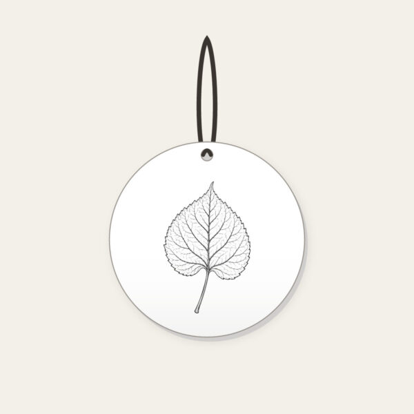 Product image Single Leaf Study in Black Line Art Ceramic Ornament