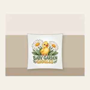 BABY GARDEN GIGGLES Pillow in white