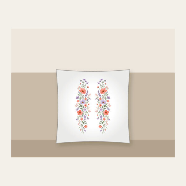 Product image Drifting Wildflowers in Coral and Lilac Pillow