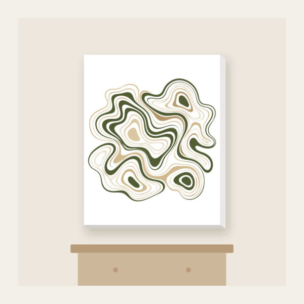Product image Moss and Sand Contour Lines Canvas Print