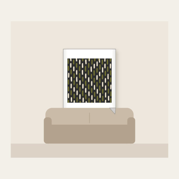 Product image Staggered Olive Dashes on Charcoal Fleece Blanket