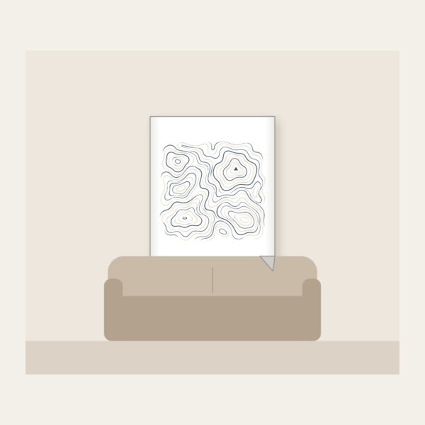 Product image Topographic Contour Lines with a Single Peak Fleece Blanket