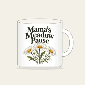 Mama's Meadow Pause Mug in white
