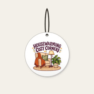 HOUSEWARMING COZY CORNERS Ceramic Ornament in white