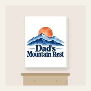 Dad's Mountain Rest Canvas Print in white