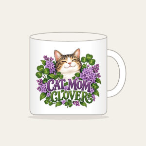 CAT MOM CLOVER Mug in white