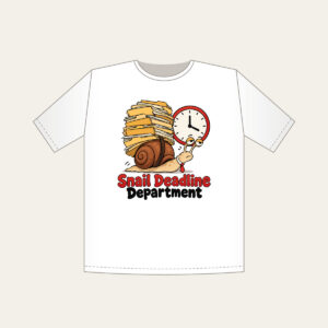 Snail Deadline Department T-Shirt in white