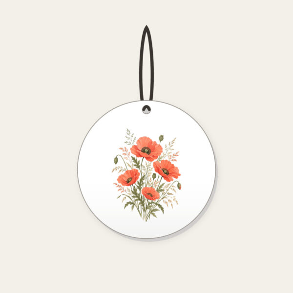 Product image Poppies and Fine Grasses Illustration Ceramic Ornament