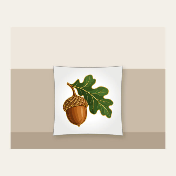 Product image Gold-Outlined Acorn and Oak Leaf Pillow