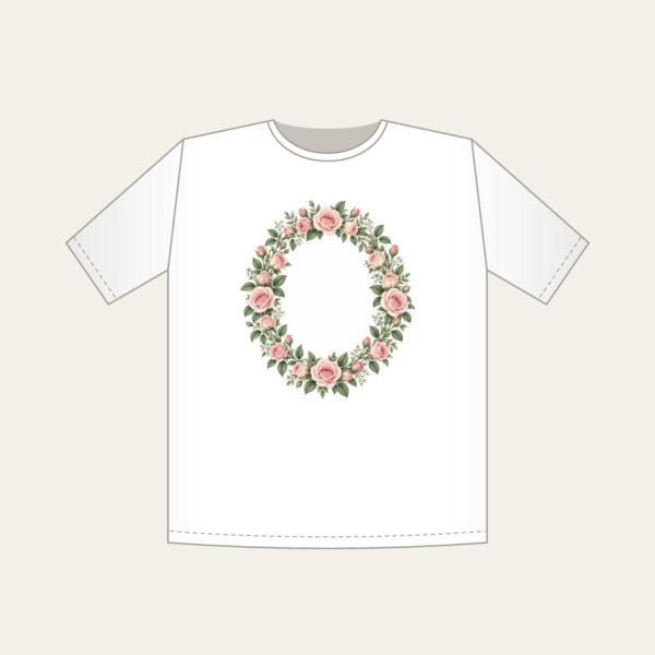 Product image Oval Rose Wreath in Blush and Sage T-Shirt