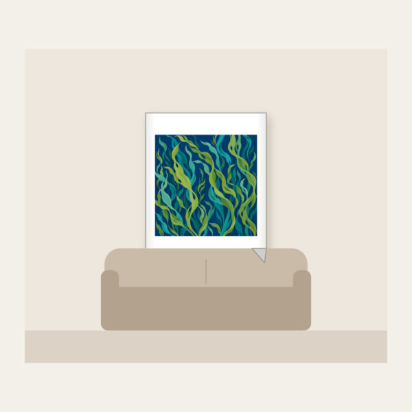 Product image Swaying Kelp Ribbons on Deep Blue Fleece Blanket