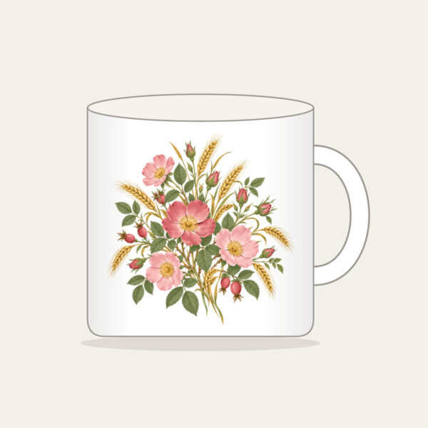 Product image Prairie Roses and Wheat on Cream Mug