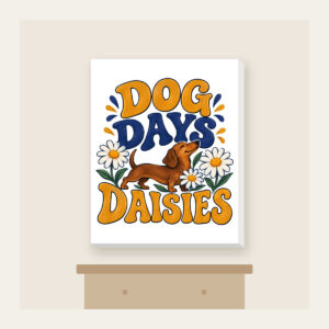 DOG DAYS DAISIES Canvas Print in white