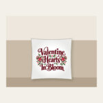 Valentine Hearts In Bloom Pillow in white