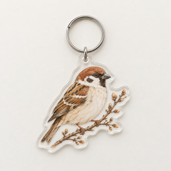 Product image Sparrow Twig Clear Keychain Tag