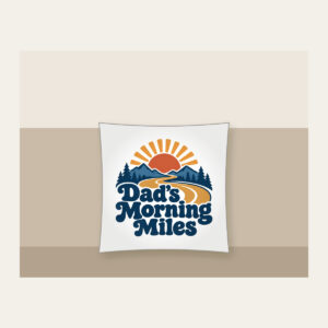 Dad's Morning Miles Pillow in white