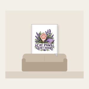 CAT PAWS QUIET HOURS Fleece Blanket in white