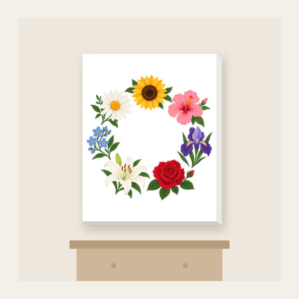 Product image Weekly Seven Flower Border Canvas Print