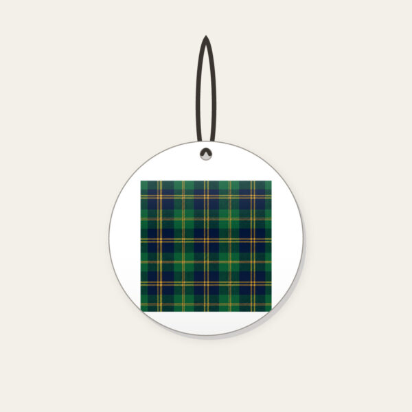 Product image Green and Navy Plaid with Gold Lines Ceramic Ornament