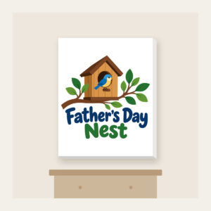 Father's Day Nest Canvas Print in white