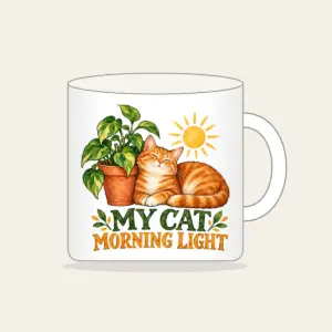 MY CAT MORNING LIGHT Mug in white