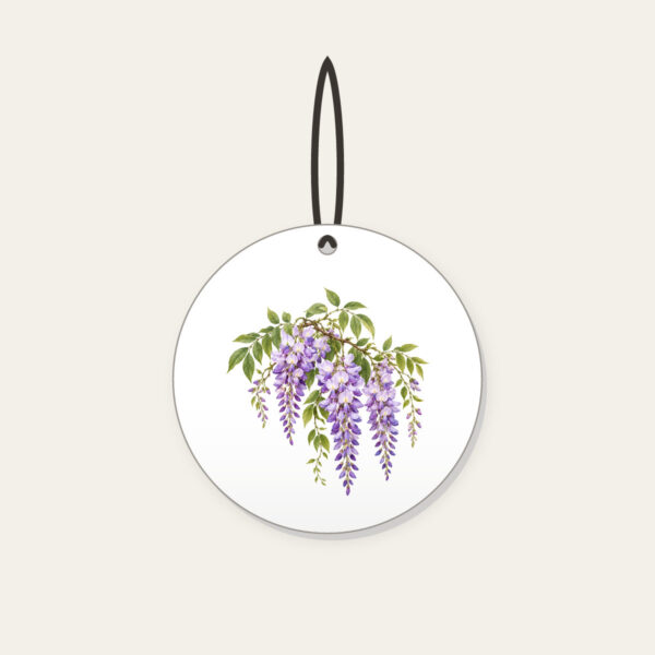 Product image Drooping Wisteria Clusters on Cream Ceramic Ornament