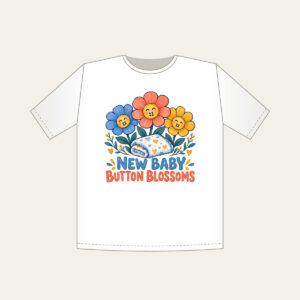 NEW BABY BUTTON BLOSSOMS T-Shirt in white